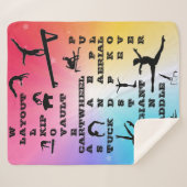 Gymnastics Crossword Rainbow Stars Sherpa Blanket Deken (Voorkant (horizontaal))