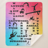 Gymnastics Crossword Rainbow Stars Sherpa Blanket Sherpa Deken (Voorkant)