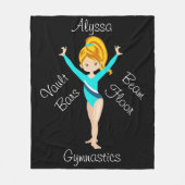 Gymnastics Deep Blonde, Hazel Eyes, Turquoise Leo Fleece Deken (Voorkant)