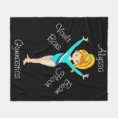 Gymnastics Deep Blonde, Hazel Eyes, Turquoise Leo Fleece Deken (Voorkant (Horizontaal))