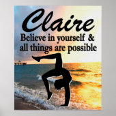 GYMNASTICS DREAMS PERSONALISEERD GYMNAST POSTER (Voorkant)