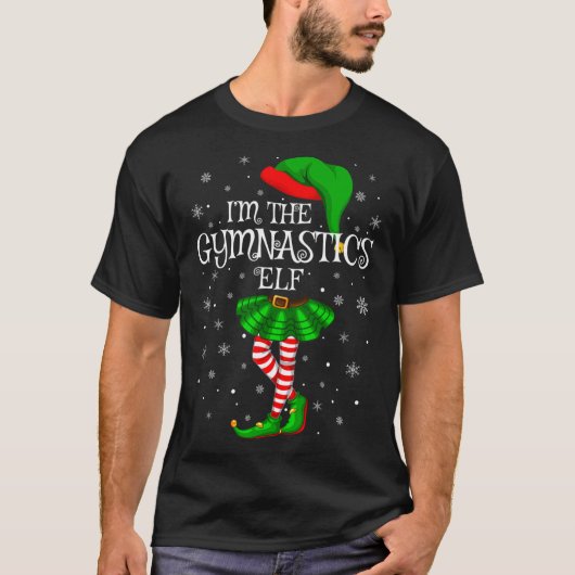 Gymnastics Elf Christmas Matching Family Women Gir T-shirt (Voorkant)