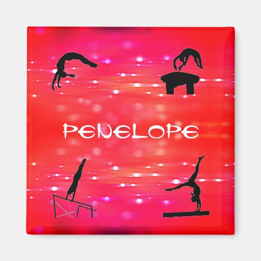 Gymnastics Events Personalized Girls Magneet (Voorkant)