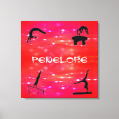 Gymnastics Events Stretched Canvas Print met naam (Voorkant)