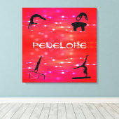 Gymnastics Events Stretched Canvas Print met naam (Insitu (Houten vloer))