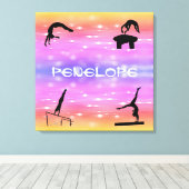 Gymnastics Events Stretched Canvas Print met naam (Insitu (Houten vloer))