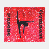Gymnastics Fleece Blanket for Girls w / Hearts (Voorkant (Horizontaal))