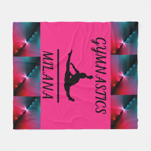 GYMNASTICS FLEECE BLANKET met gepersonaliseerde na (Voorkant (Horizontaal))