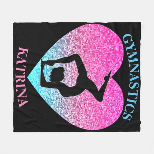 Gymnastics Fleece Blanket w/ Name of Gymnast (Voorkant (Horizontaal))