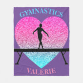 Gymnastics Fleece Blanket w/ Name of Gymnast (Voorkant)