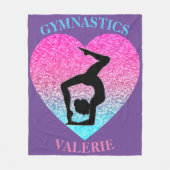 Gymnastics Fleece Blanket w/ Name of Gymnast (Voorkant)