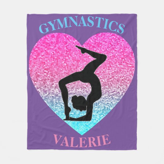 Gymnastics Fleece Blanket w/ Name of Gymnast (Voorkant)