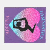 Gymnastics Fleece Blanket w/ Name of Gymnast (Voorkant (Horizontaal))