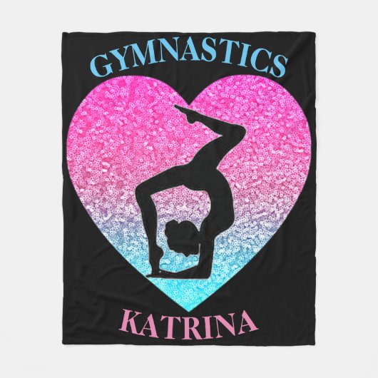 Gymnastics Fleece Blanket w/ Name of Gymnast Deken (Voorkant)