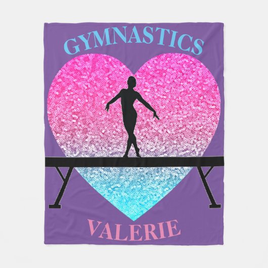 Gymnastics Fleece Blanket w/ Name of Gymnast Deken (Voorkant)