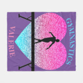 Gymnastics Fleece Blanket w/ Name of Gymnast Deken (Voorkant (Horizontaal))