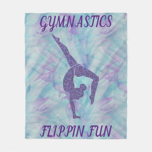 GYMNASTICS FLIPPINFUN FLEECE BLANKET. (Voorkant)