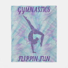 GYMNASTICS FLIPPINFUN FLEECE BLANKET.