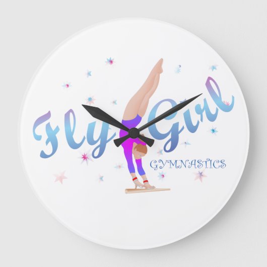 Gymnastics - Fly Girl Clock Grote Klok (Voorkant)