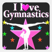 GYMNASTICS FOREVER VIERKANTE STICKER (Voorkant)