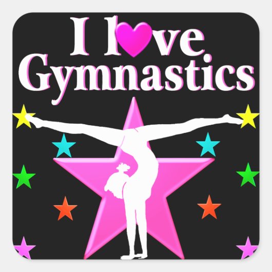 GYMNASTICS FOREVER VIERKANTE STICKER (Voorkant)