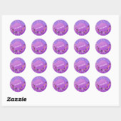 Gymnastics Friends "Happy Birthday" Paarse Ombre Ronde Sticker (Vel)