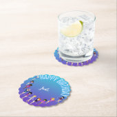 Gymnastics Friends "Happy Birthday" Turquoise Kartonnen Onderzetters (Insitu)