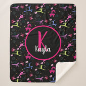 Gymnastics Fun Print Monogramed Sherpa Deken (Voorkant)