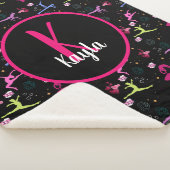 Gymnastics Fun Print Monogramed Sherpa Deken (3/4)