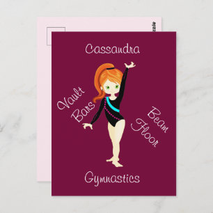 Gymnastics Ginger Hair, Green Eyes, Black Leo Briefkaart