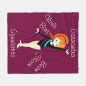 Gymnastics Ginger Hair, Green Eyes, Black Leo Fleece Deken (Voorkant (Horizontaal))