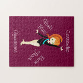 Gymnastics Ginger Hair, Green Eyes, Black Leo Legpuzzel (Horizontaal)