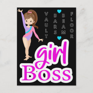 Gymnastics Girl Boss Briefkaart