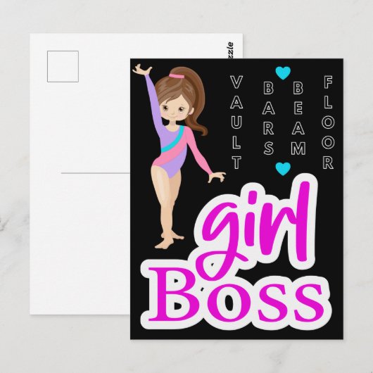 Gymnastics Girl Boss Briefkaart (Voorkant / Achterkant)