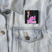 Gymnastics Girl Boss Vierkante Button 5,1 Cm (In situ)