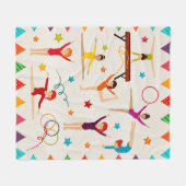GYMNASTICS GIRL CLIPART QUILT FLEECE DEKEN (Voorkant (Horizontaal))