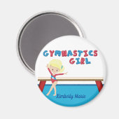 Gymnastics Girl Cute Blonde Gymnast Personalized Magneet (Voorkant / Achterkant)