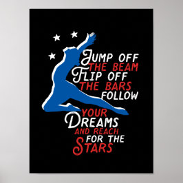 Gymnastics Girl Gymnast Inspirerend Sports Quote Poster