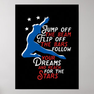 Gymnastics Girl Gymnast Inspirerend Sports Quote Poster