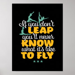 Gymnastics Girl Gymnast Motivatie Sportcitaat Poster