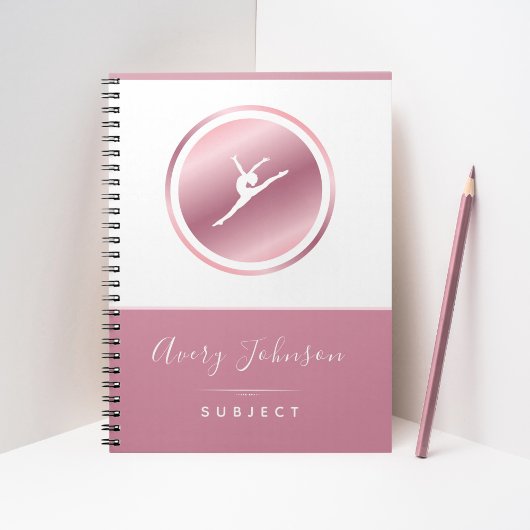 Gymnastics Girl Gymnast Silhouette Elegant Name Notitieboek