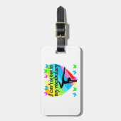 GYMNASTICS GIRL INSPIREREND ONTWERP BAGAGELABEL (Voorkant verticaal)