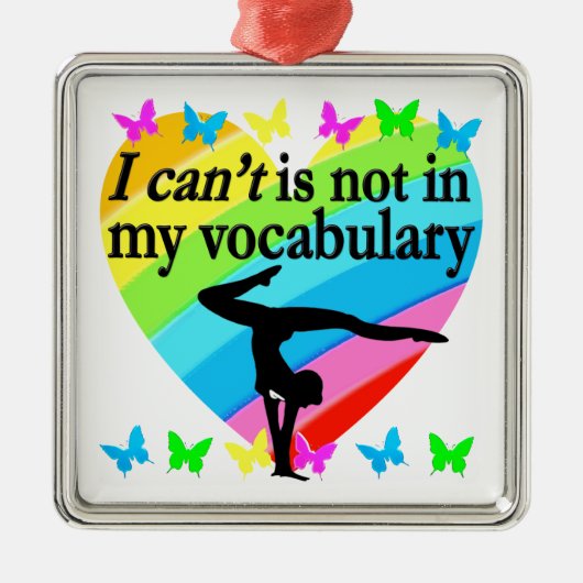 GYMNASTICS GIRL INSPIREREND ONTWERP METALEN ORNAMENT (Voorkant)