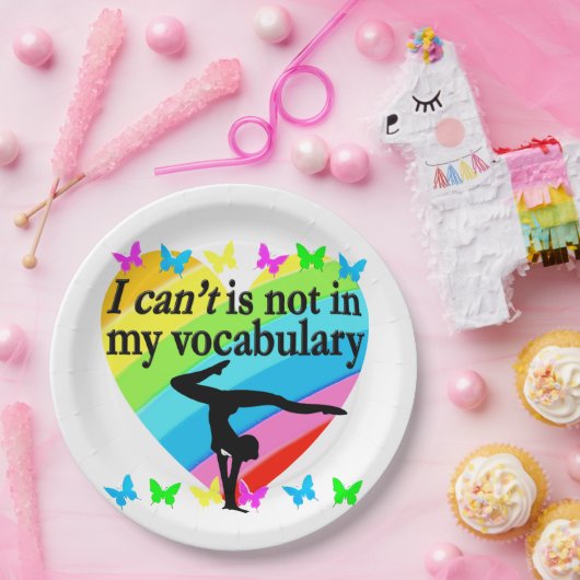 GYMNASTICS GIRL INSPIREREND ONTWERP PAPIEREN BORDJE (Feest)