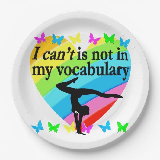 GYMNASTICS GIRL INSPIREREND ONTWERP PAPIEREN BORDJE (Voorkant)