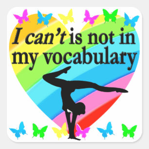 GYMNASTICS GIRL INSPIREREND ONTWERP VIERKANTE STICKER