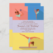 Gymnastics Girl Invitation Kaart (Voorkant / Achterkant)