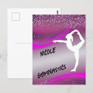 Gymnastics Girl Personalized Briefkaart