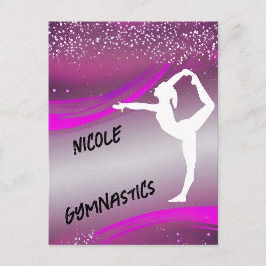 Gymnastics Girl Personalized Briefkaart (Voorkant)