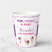 Gymnastics Girl Stars Birthday Party Papieren Bekers (Achterkant)